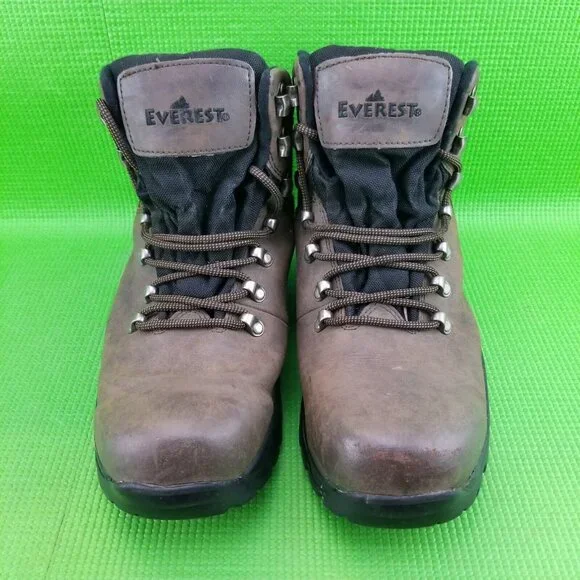 ✅Everest Bob Waterproof Brown Leather Hiking Boots Mens 10 Outdoor Trail Shoes - Picture 5 of 10